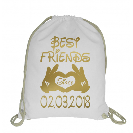 Plecak, worek ze sznurkiem dla przyjaciółki, przyjaciółek - BEST FRIENDS SINCE